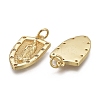 Brass Micro Pave Clear Cubic Zirconia Pendants KK-F821-17-3