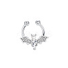 316L Stainless Steel Clear Cubic Zirconia Halloween Bat Clip-on Nose Septum Rings WG4B0C3-04-4