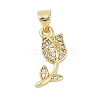 Rack Plating Brass Micro Pave Cubic Zirconia Pendants KK-H509-26G-1