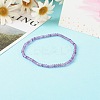 Faceted Rondelle Natural Amethyst Beads Stretch Bracelets BJEW-JB06383-02-2