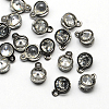 Flat Round Alloy Charms ZIRC-R007-054A-01-1