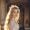 Alloy Rhinestone Teardrop Hair Bands AJEW-WH0434-53P-5