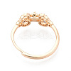 Heart Brass Micro Pave Clear Cubic Zirconia Adjustable Ring Settings KK-T076-49G-3