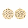 Rack Plating 201 Stainless Steel Filigree Pendants STAS-T057-43G-2
