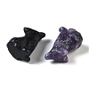 Natural Mixed Gemstone Carved Dog Figurines DJEW-M015-11-2
