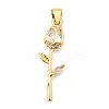 Brass Pave Cubic Zirconia Pendants KK-A296-50G-01-1