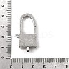 Brass Clear Cubic Zirconia Lobster Claw Clasps KK-Z078-48B-P-3