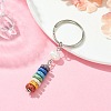 Natural Lava Rock & Natural Cultured Freshwater Pearl Pendant Keychain KEYC-JKC00637-2