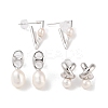 Anti-Tarnish Sterling Silver Stud Earrings EJEW-C087-11A-P-3