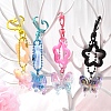 Acrylic Butterfly Pendant Decoration HJEW-YW00058-01-4