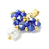 Shell Pearl Beads Glass Pendants PALLOY-MZ00432-04-3
