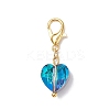 Heart Glass Pendant Decorations HJEW-JM03771-02-4