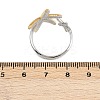 Starfish 304 Stainless Steel Cuff Rings for Women RJEW-B133-04-3