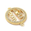 Brass Micro Pave Clear Cubic Zirconia Mama Connector Charms FIND-Z041-12B-2