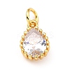 Brass Micro Pave Cubic Zirconia Pendants X-ZIRC-D120-01G-08-2