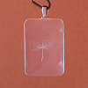 Rectangle Alloy Glass Pendants X-GLAA-Q047-18x25-02RG-2