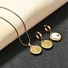 304 Stainless Steel Enamel & Rhinestone Pendant Necklaces & Hoop Earring Set for Women SJEW-C007-02G-02-3