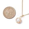 Round Natural Freshwater Pearl Copper Wire Wrapped Pendant Necklaces NJEW-JN04947-01-3