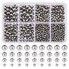 DICOSMETIC 880Pcs 4 Style 304 Stainless Steel Round Seamed Beads STAS-DC0015-28-1