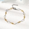 304 Stainless Steel Link Bracelets BJEW-A044-03B-GP-1