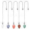 Teardrop Natural Gemstone Pointed Dowsing Pendulums PALLOY-GO00016-1