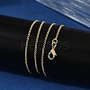 1mm Rack Plating Brass Curb Chain Necklaces for Women Men MAK-L044-26G-2
