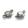 Flat Round 304 Stainless Steel Cubic Zirconia Links STAS-P029-08-3