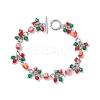 Christmas Glass Link & Charm Bracelets for Women BJEW-JB12626-1