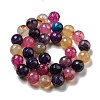 Faceted Natural Dragon Veins Agate Beads Strands G-F447-12mm-P06-3