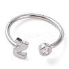 Brass Micro Pave Clear Cubic Zirconia Cuff Rings RJEW-Z005-Z-P-1