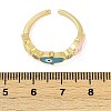 Brass Micro Pave Clear Cubic Zirconia Enamel Cuff Rings for Women RJEW-L113-038G-5