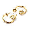 PVD Vacuum Plating 304 Stainless Steel Twist Knot Stud Earrings for Women EJEW-F319-09G-3