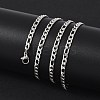 Tarnish Resistant Men's Casual Style 304 Stainless Steel Figaro Chain Necklaces STAS-O037-17P-4