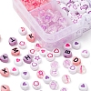 8 Style Pink & Purple Series Opaque Acrylic Beads MACR-YW0001-50-5