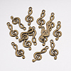 Tibetan Style Treble Clef Pendants TIBEP-R315-AB-FF-4