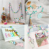140Pcs 7 Colors Spray Painted Wood European Beads WOOD-GL0001-18-7