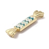 Rack Plating Brass Enamel Connector Charms KK-B092-23G-3