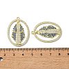 Rack Plating Brass Micro Pave Cubic Zirconia Pendants KK-R157-14E-G-3