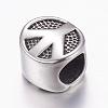 304 Stainless Steel European Beads STAS-P173-004AS-1