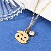 304 Stainless Steel Glass Drill Birth Stone Constellation Pendant Necklaces LS-STAS-D305-08G-D-5