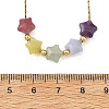 Natural & Synthetic Mixed Gemstone Beaded Pendant 304 Stainless Steel Boston Link Chain Necklaces NJEW-JN06419-01-4