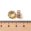 Brass with Cubic Zirconia European Beads ZIRC-L041-18G-2