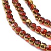 Half Plated Electroplate Transparent Glass Beads Strands EGLA-E060-02A-HP07-3