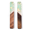 Transparent Resin & Walnut Wood Big Pendants LS-WOOD-G018-12E-2