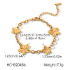 304 Stainless Steel 5-Petal Flower Link Chain Bracelets for Women WGCEAC0-02-1