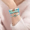 Round Stone & Polymer Clay Heishi Beads Stretch Bracelets Sets BJEW-SZ0002-13-6