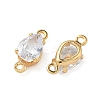 Brass Pave Cubic Zirconia Connector Charms KK-Z136-77G-01-2