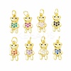 Brass Micro Pave Cubic Zirconia Pendants KK-H428-08G-1