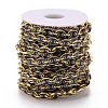 Golden Plated Alloy Enameled Coffee Bean Links Chains LCHA-H004-01G-B-3