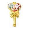 Christmas Santa Claus Print Brass & Resin Wax Stamp Handles AJEW-A058-02B-1